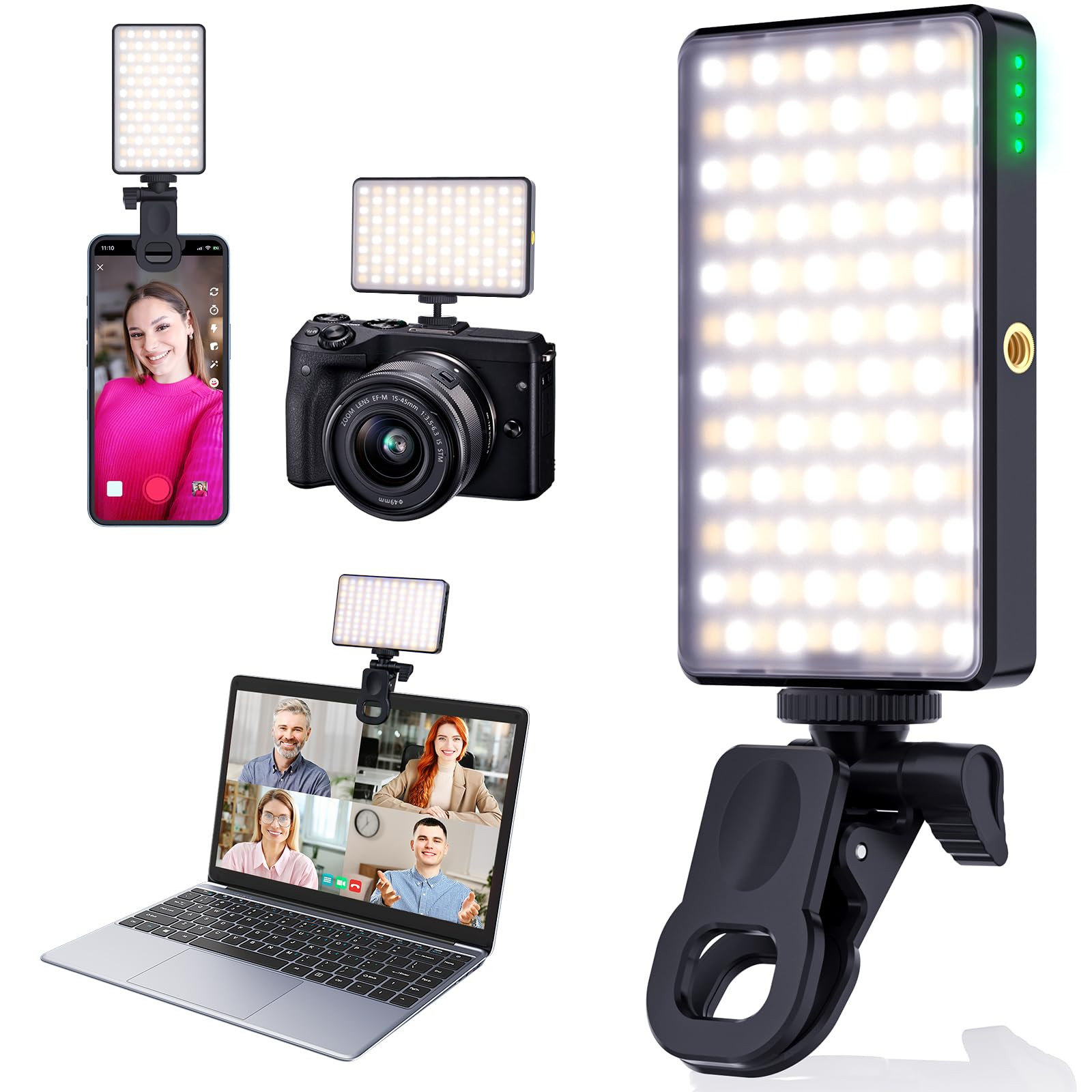 Portable Selfie Light Rechargeable - 120 Led Cell Phone Light Up to 15 Hours with 3 Light Modes 1... | Amazon (US)