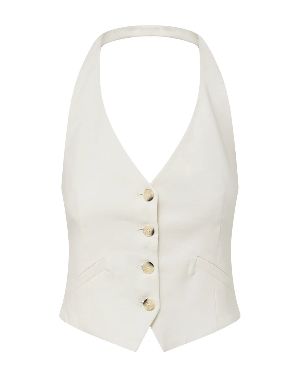 Arabella Stretch-Linen Vest | Veronica Beard