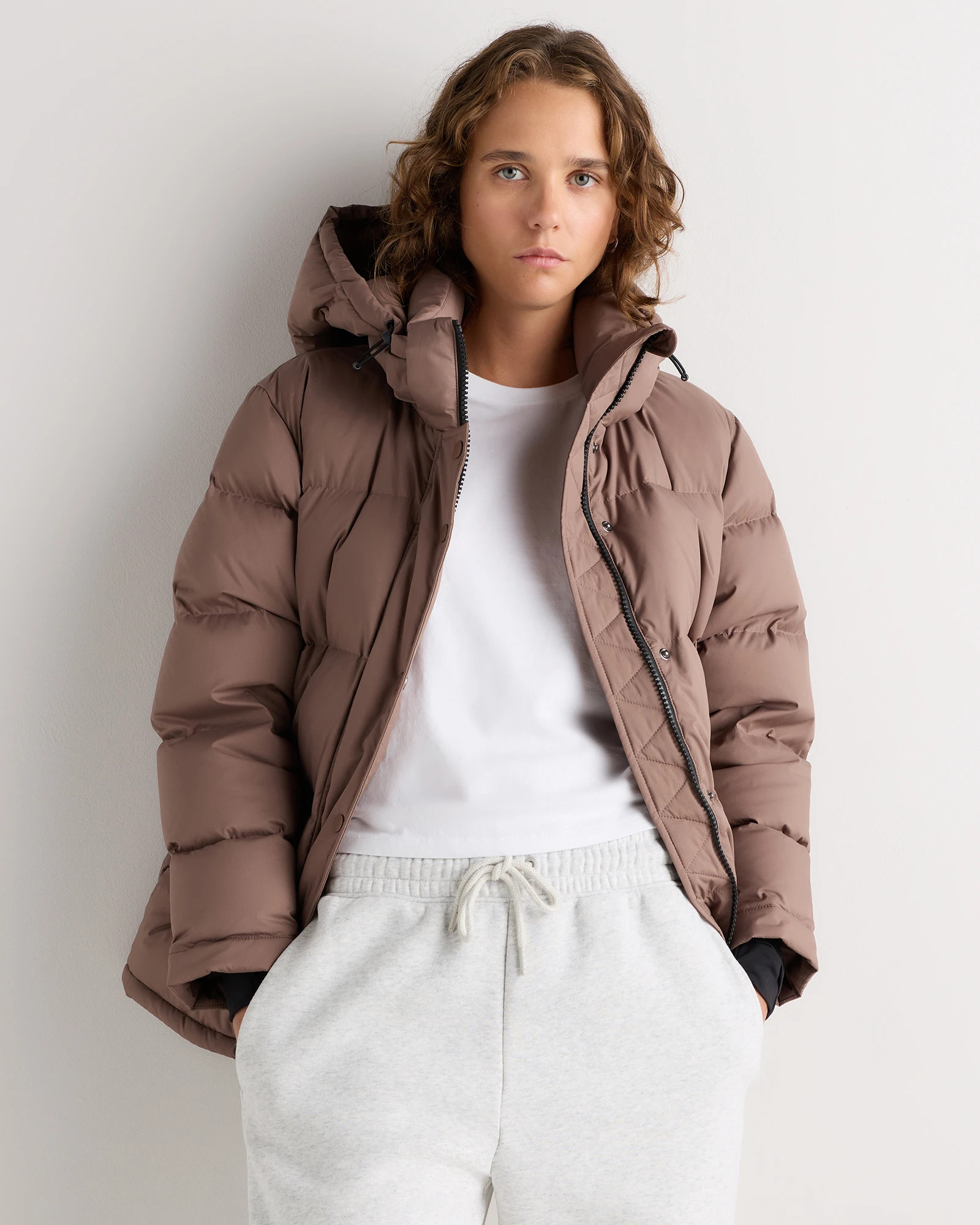 Quince | Women's Responsible Down Puffer Jacket in Carbon Grey, Size Small, Recycled Polyester | Quince