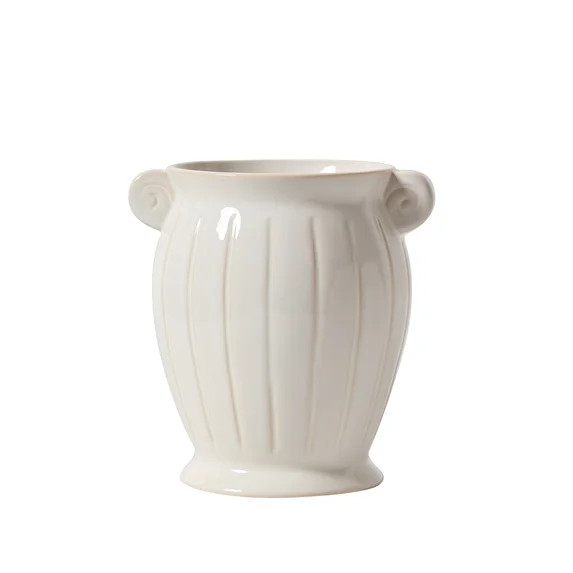 My Texas House 8" White Planter Ceramic Scroll Vase | Walmart (US)