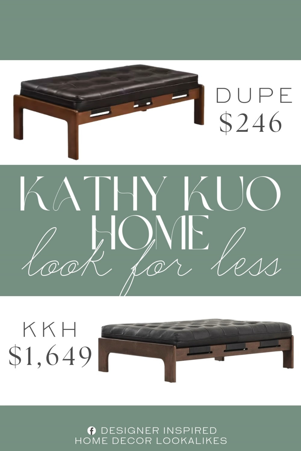 Inspired by Kathy Kuo Home Upholstered Leather Ottoman. Upholstered Leather Ottoman. Brown Leather Stool. Tufted Cocktail Ottoman. Living Room Ottoman. Rectangular Leather Seat. Brown Leather Accent Stool.  

Home more affordable option find copy cat similar look for less budget friendly affordable cheap cheaper beautiful pretty. Clearance sale coupon code discount code promo code luxury lookalike look a like Inspo inspiration inspired by idea ideas Love like these? I share multiple every day in my FB group.
#kathykuohomeinspired #leatherottoman #upholsteredottoman #statementfurniture #furniturefinds #woodandleather #rectangularottoman 

 #LTKHome