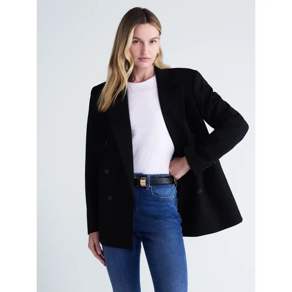 Scoop Women's Double Breasted Blazer, Sizes XS-XXL | Walmart (US)
