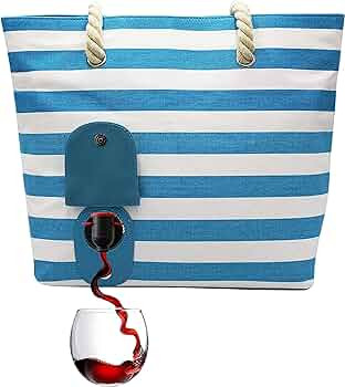 PortoVino Tote Beach Bag - Canvas Drink Purse with Hidden Spout and Dispenser Flask for Drink Lov... | Amazon (US)
