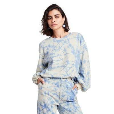 Women's Marble Print High-Low Sweatshirt - Rachel Comey x Target Blue | Target