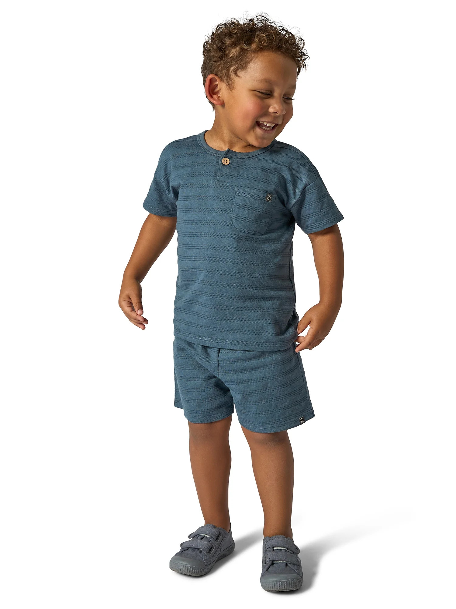 Modern Moments by Gerber Toddler Boy Oversized Textured Shirt and Short Outfit Set, 2-Piece, 12 M... | Walmart (US)