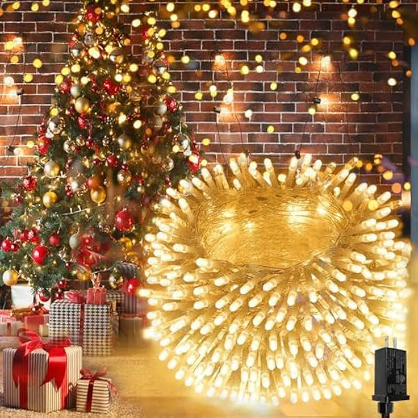 JMEXSUSS 168FT 600 LED Christmas Lights Outdoor Waterproof 8 Modes Indoor Christmas String Lights Wa | Amazon (US)