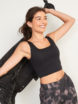 PowerSoft Cropped Ribbed Shelf-Bra Tank Top for Women | Old Navy (US)