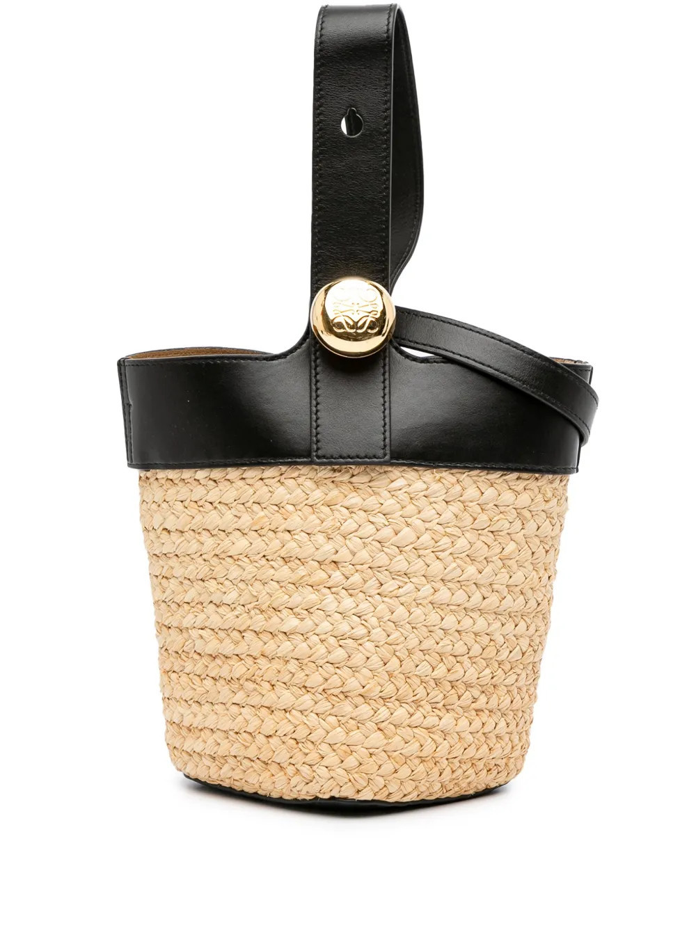 Loewe Pre-Owned 2024 Mini Raffia Pebble Bucket Bag satchel - Brown | Farfetch Global