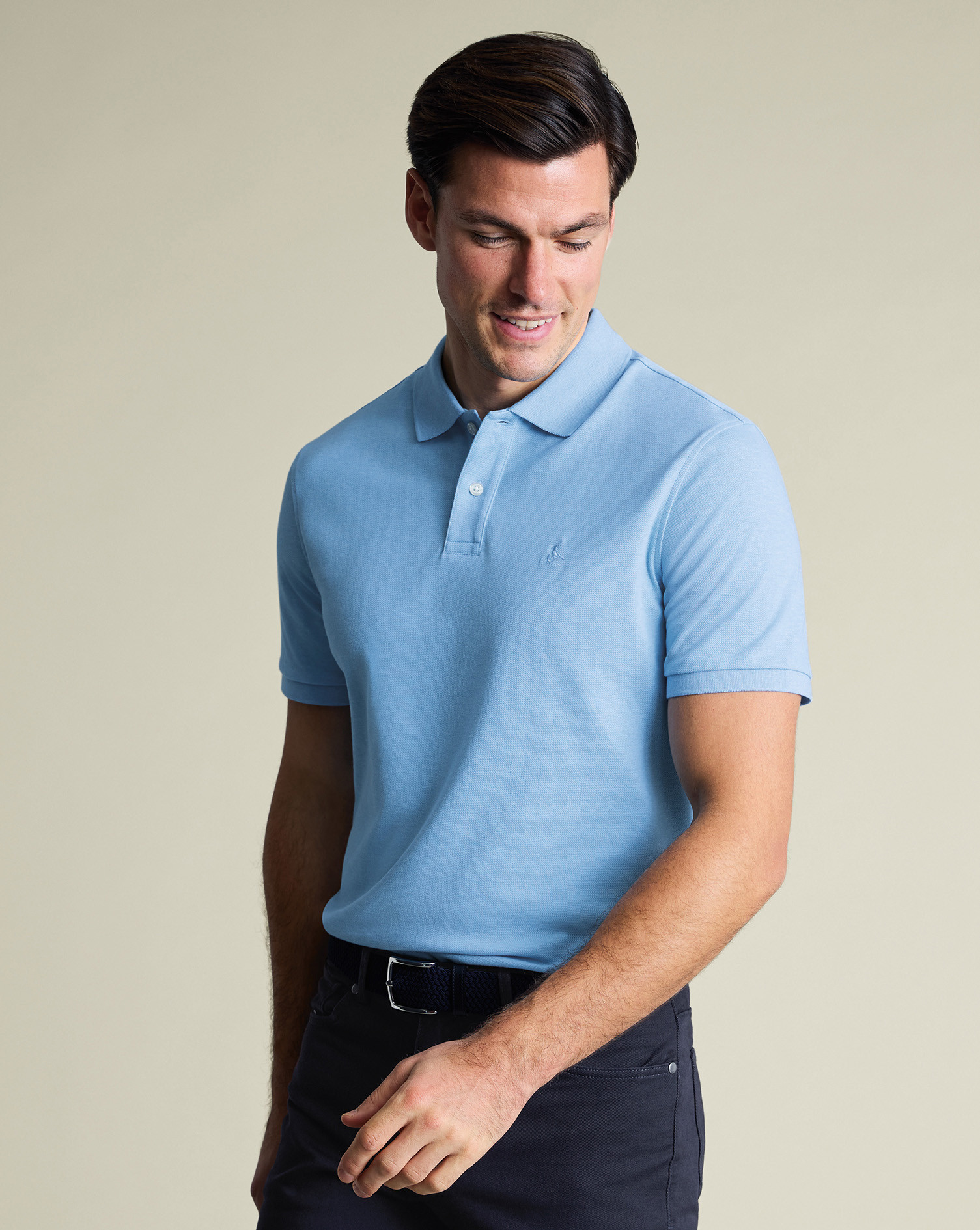 Pique Polo - Light Blue | Charles Tyrwhitt