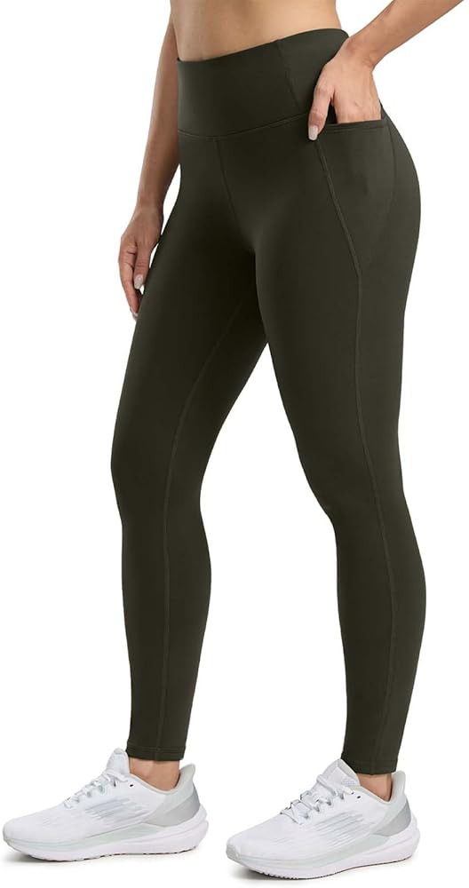 Seamaid Women's Fleece Lined Leggings with Pockets 27" Water Resistant Winter Thermal Warm Pants ... | Amazon (US)