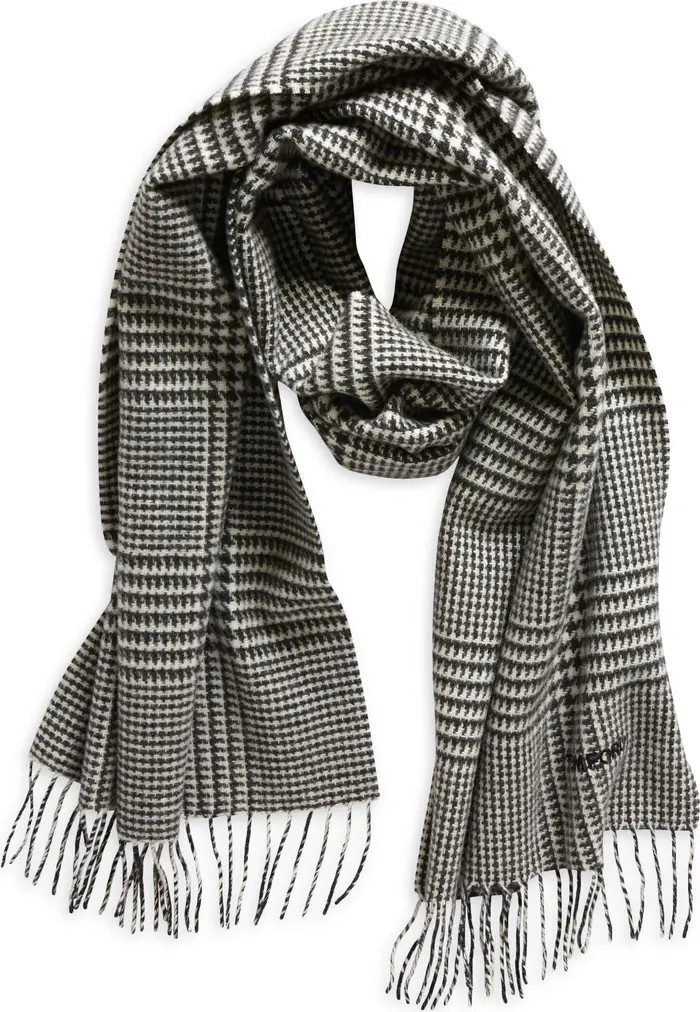 Houndstooth Check Wool, Cashmere & Silk Scarf | Nordstrom