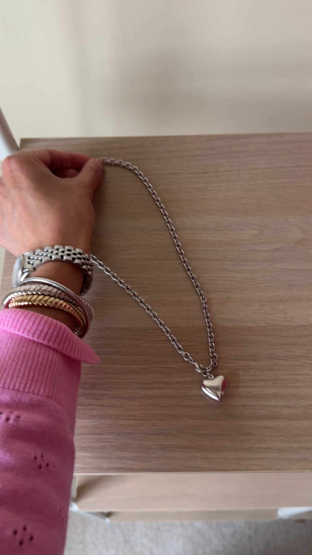 Heart necklace. 

Thinking Spring style inspo. 
- Pink. It’s about that time where I crave color. I love pinks especially denim, khaki, and white. 
- Easy wide leg jeans transcends all the trends. 
- Slim sneakers look especially fresh with ribbon laces. 
- Silver jewelry feels fresh for Spring and goes well with pink. 
- Versatile field jacket. 

- Exact sweater style is a favorite for me in Spring.  Inexpensive option which I have purchased a few of over the years and they last. Currently on sale 40% off if you use a gap brand family card  This exact pink pointelle is new and on sale. I size up. 
- Exact jeans are very flattering. Investment even on sale, but if you love premium denim they are a style to try. Jeans run true to size. 
- Exact sneakers run true to size. 
- Exact jacket is an old favorite from Aritzia; linking new options that look nice. 



#LTKValentine #LTKOver40 #LTKootd