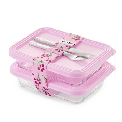 Ello Everyday 7pc Lunch Stack Food Storage Containers Pink Floral | Target