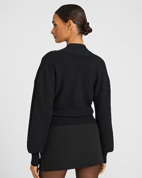 Airy Soft Ribbed Deep V-Neck Belted Wrap Cardigan | Express