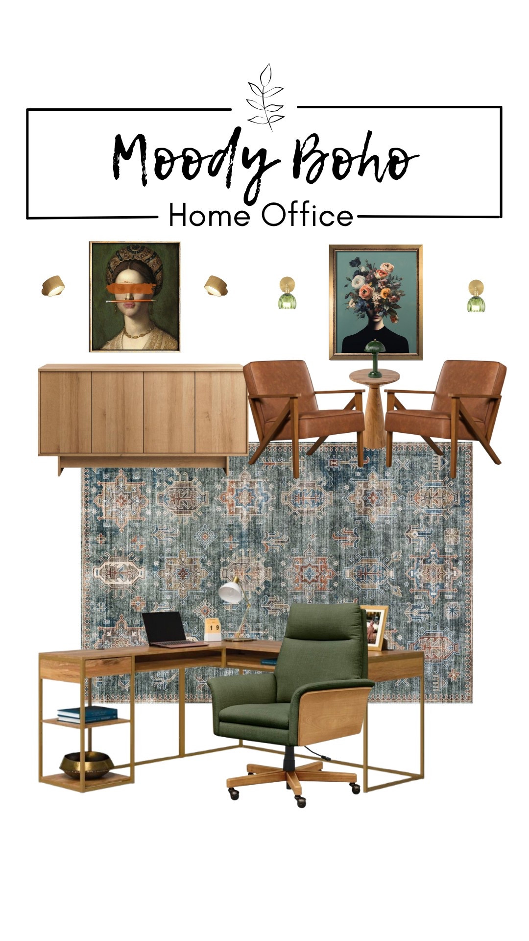 Get that moody boho vibe by mixing eclectic art with mcm pieces that play off of shades of green and  terracotta.

#homeoffice #officevibes #greenoffice #teracottaoffice #mcmoffice #bohooffice

#LTKSaleAlert #LTKHome #LTKStyleTip