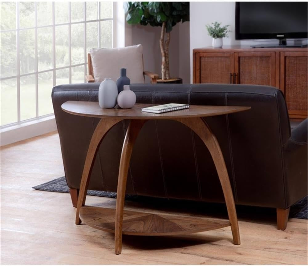 Martin Svensson Home LAX Half-Moon Wood Sofa Console Table in Warm Nutmeg Brown | Amazon (US)