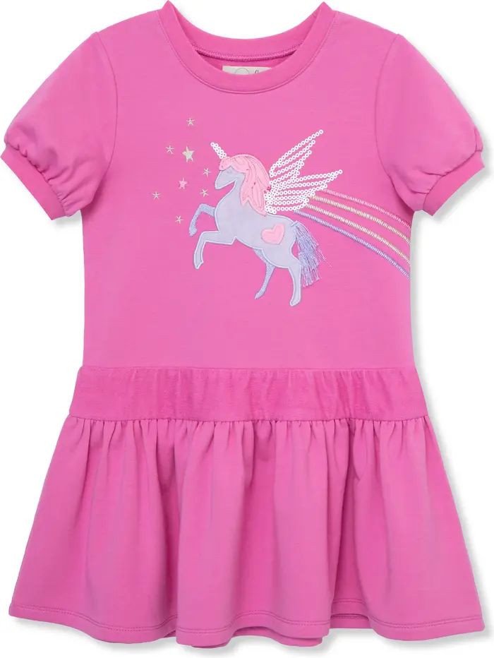 Peek Aren't You Curious Kids' Sequin Unicorn Appliqué Dress | Nordstrom | Nordstrom