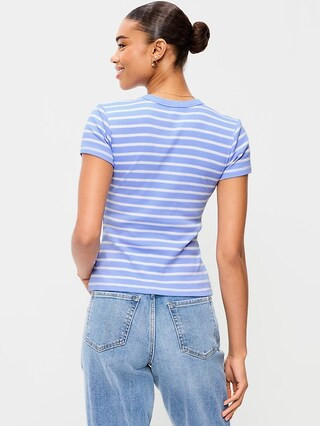 Snug Crew-Neck Ribbed T-Shirt | Old Navy (US)