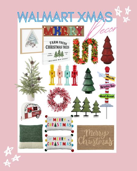 walmart christmas finds / walmart style / walmart holiday decor / walmart home / walmart favorites / christmas art / welcome mat / garland / berry wreath / christmas throw pillows / nut crackers 

#LTKHoliday #LTKSeasonal #LTKhome