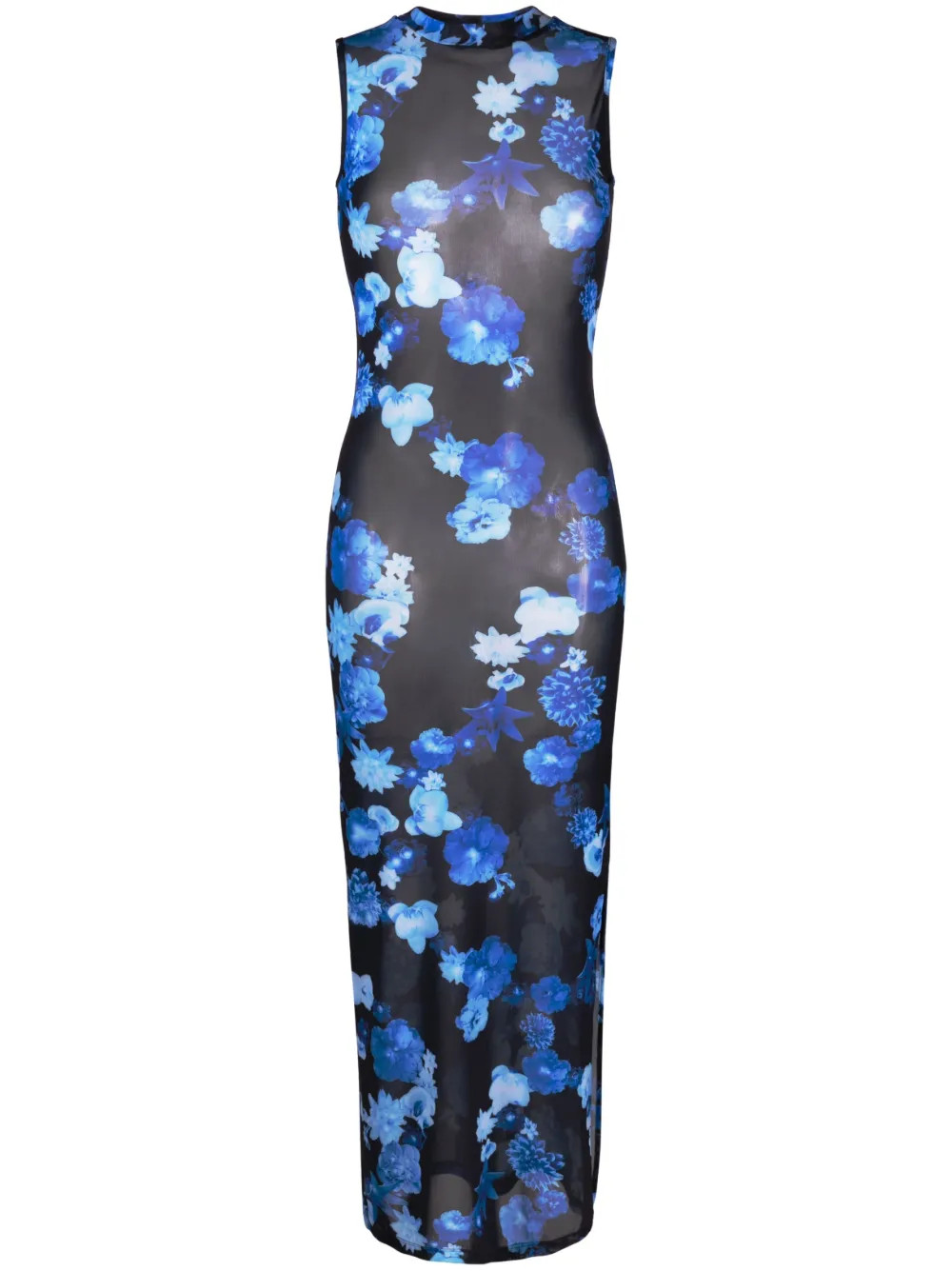 floral-print mesh maxi dress | Farfetch Global