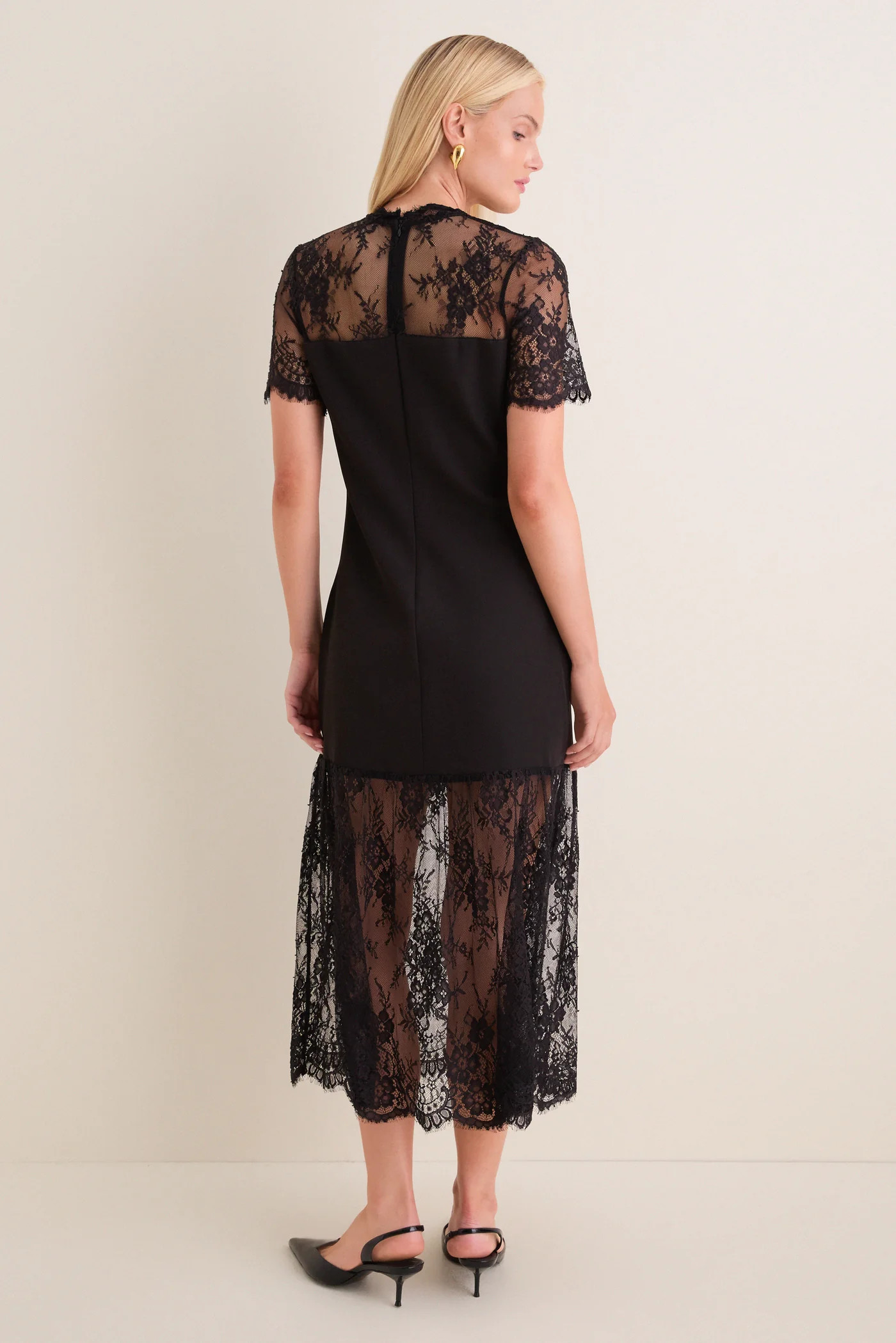 Black Lace Adelia Midi Dress | Tuckernuck (US)
