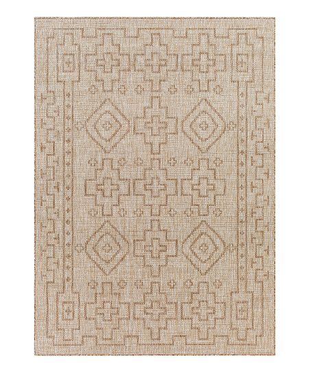 Tan Geometric Tuareg Global I Indoor/Outdoor Rug | Zulily