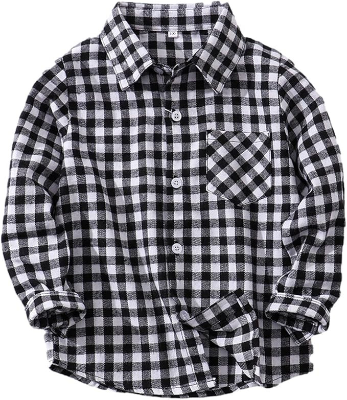 Kids Flannel Shirt Jacket Plaid Long Sleeve Button Down Shirt Top Toddler Baby Girls Boys Shirts ... | Amazon (US)