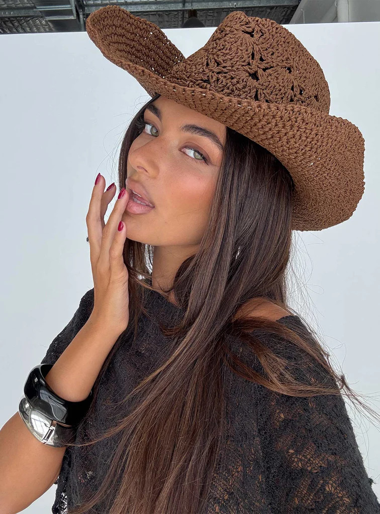 Anistyn Woven Cowboy Hat Tan | Princess Polly US