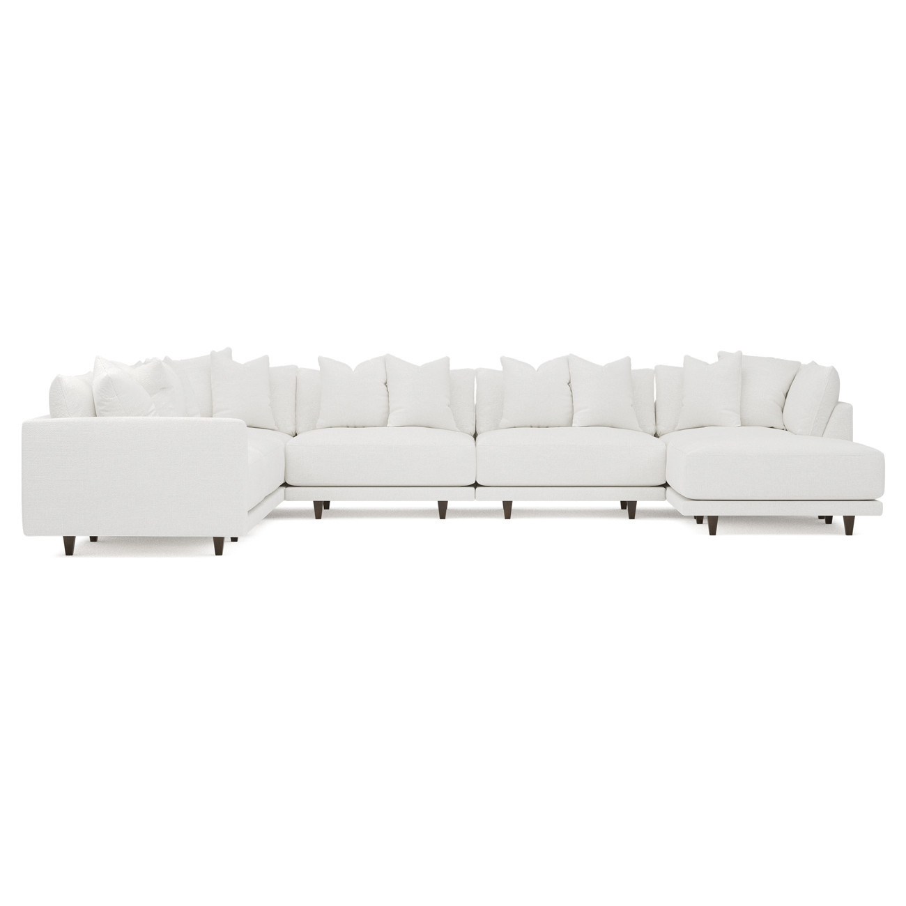 Toulouse Swan Performance Modular 7-Piece Corner Sectional With Ottoman - Right End - 166 | Kathy Kuo Home