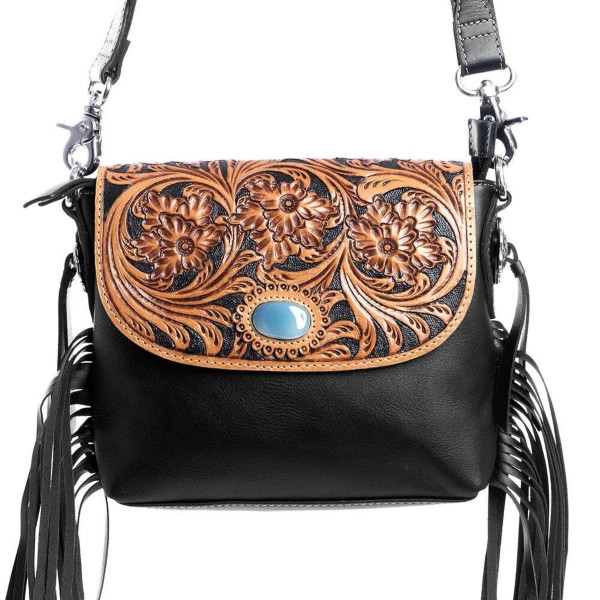 Myra Ebony Delight Hand-Tooled Crossbody Brown | Scheels