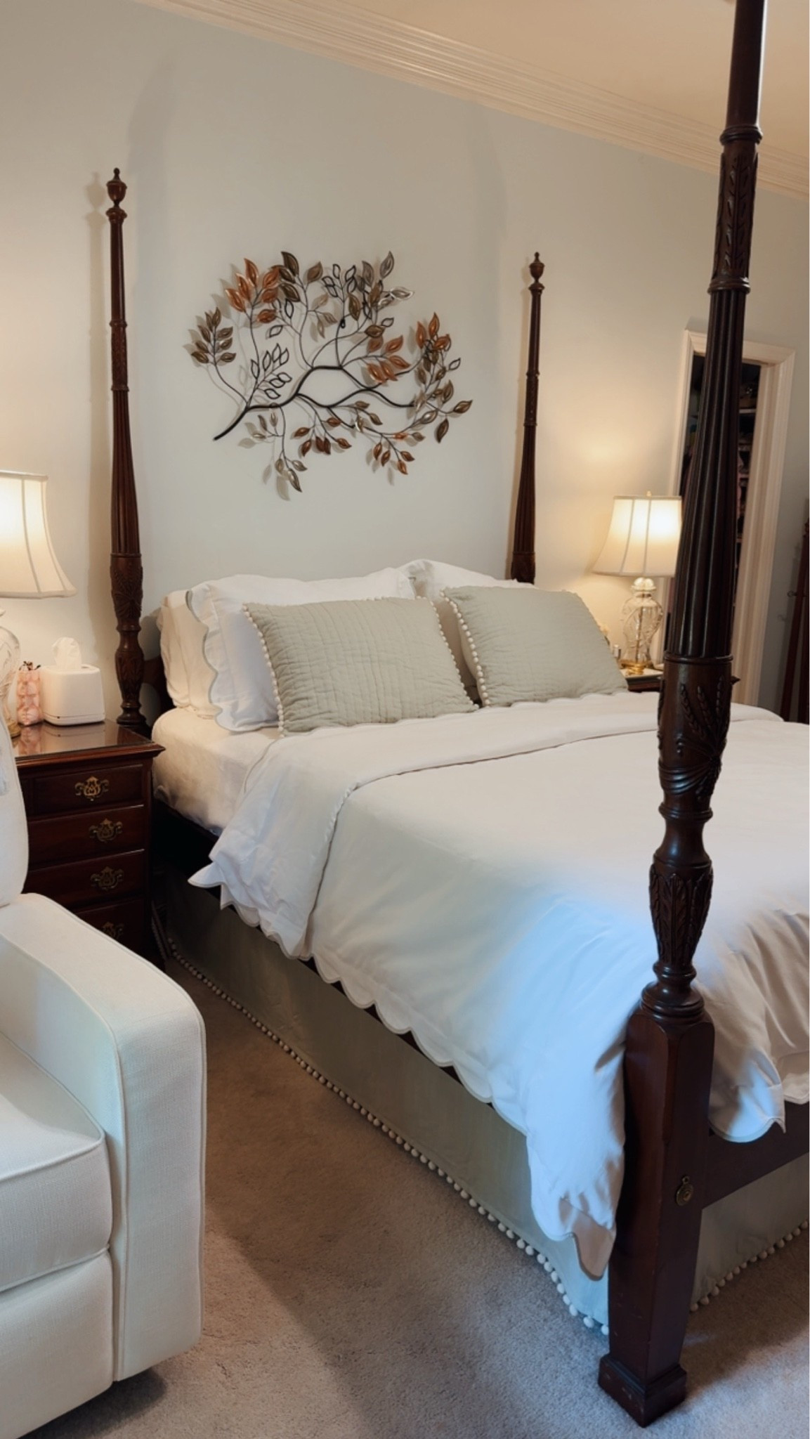 Scalloped comforter and pompom bedskirt on sale.

#LTKHome #LTKSaleAlert
