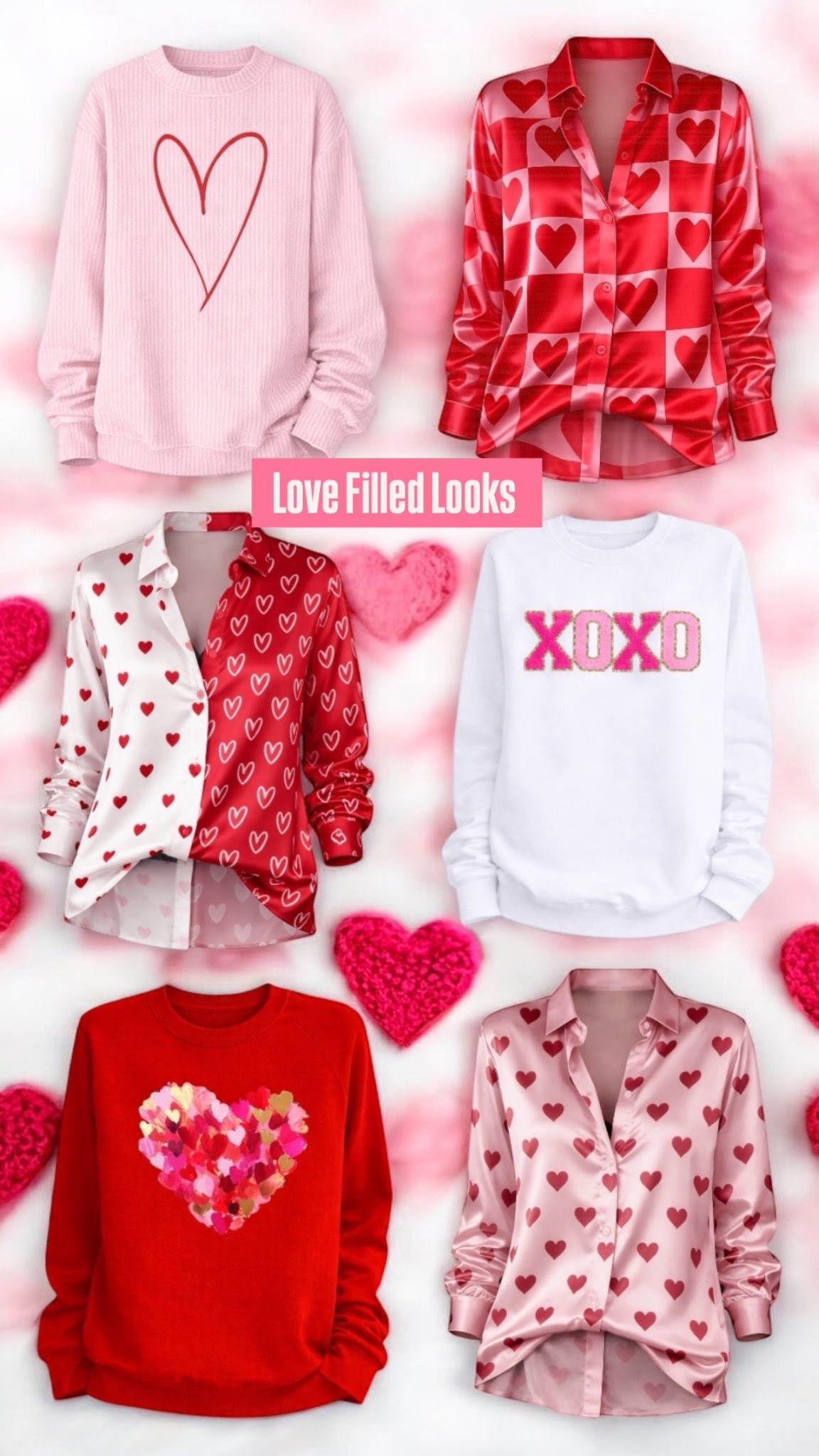 Love Filled Looks 💗
From cozy heart sweaters to chic button-downs with the sweetest details, these Valentine-ready tops are perfect for dressing up or keeping it casual. Easy to style, comfy to wear, and full of love — linked and ready to shop 💘

#ltkunder50 #ltkvalentines #ltkstyle #ltkfashion #valentinesoutfit #heartprint #cozystyle #everydayfashion #loveinspired #shopthelook

#LTKSeasonal