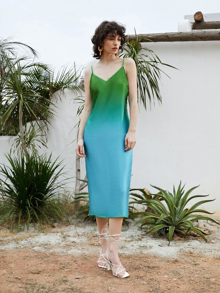SHEIN Ombre Print Cami Dress | SHEIN