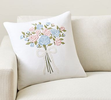 LoveShackFancy Embroidered Bouquet Pillow