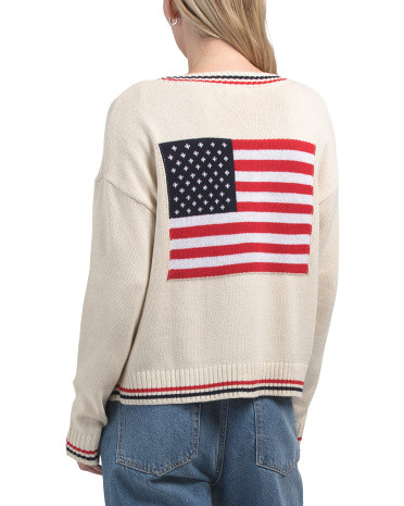 American Flag Cardigan, Cotton/Acrylic | TJ Maxx