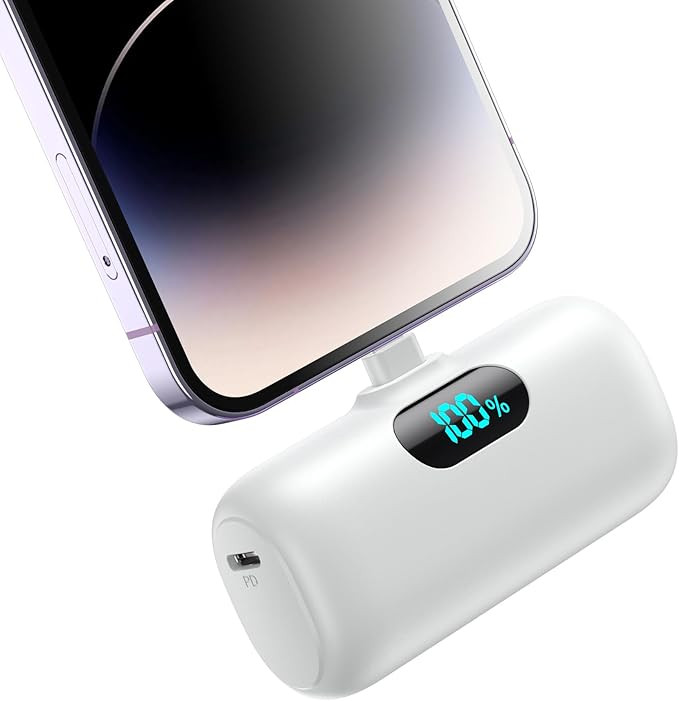Mini Portable Charger for iPhone,Upgraded 5000mAh PD Fast Charging Battery Pack,LCD Display Cute ... | Amazon (US)