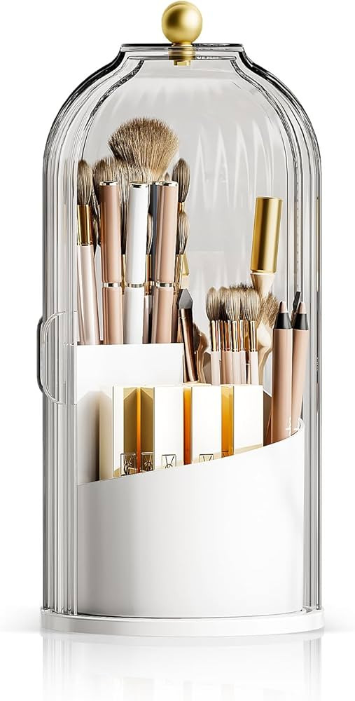 Makeup Brush Holder Organizer, 360 Rotating Makeup Brush Organizer Cosmetics Make up Brush Organi... | Amazon (US)