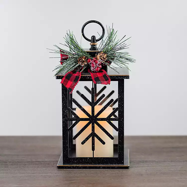 New!Black Snowflake LED Lantern | Kirkland's Home