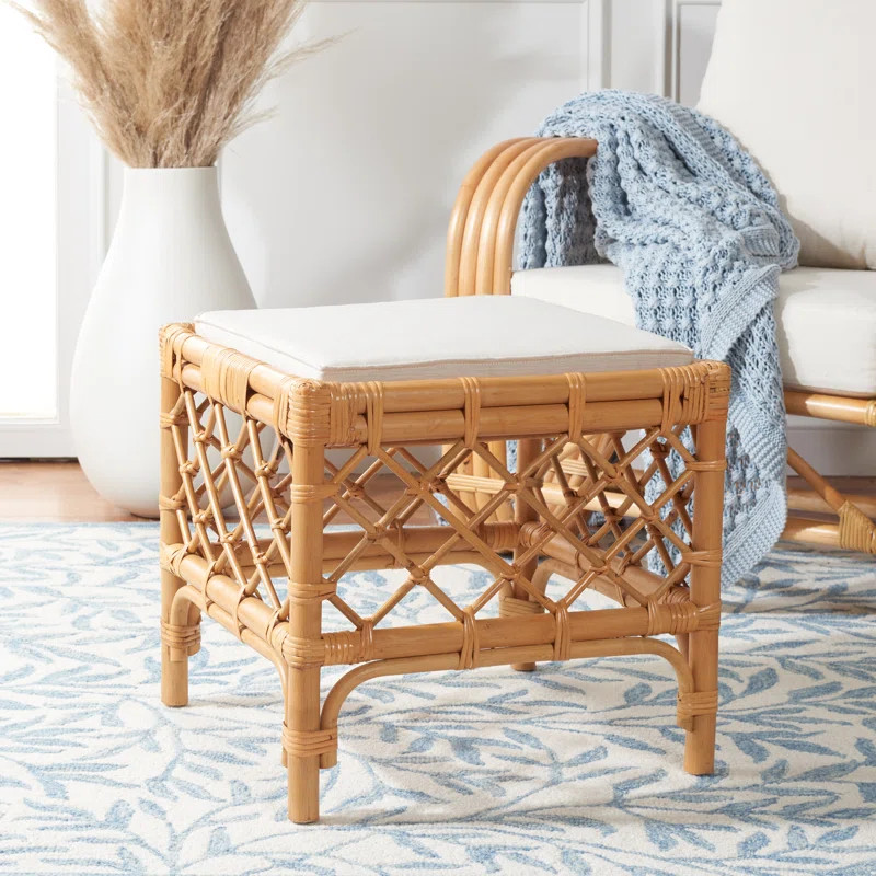 Simona Rattan Ottoman | Wayfair North America