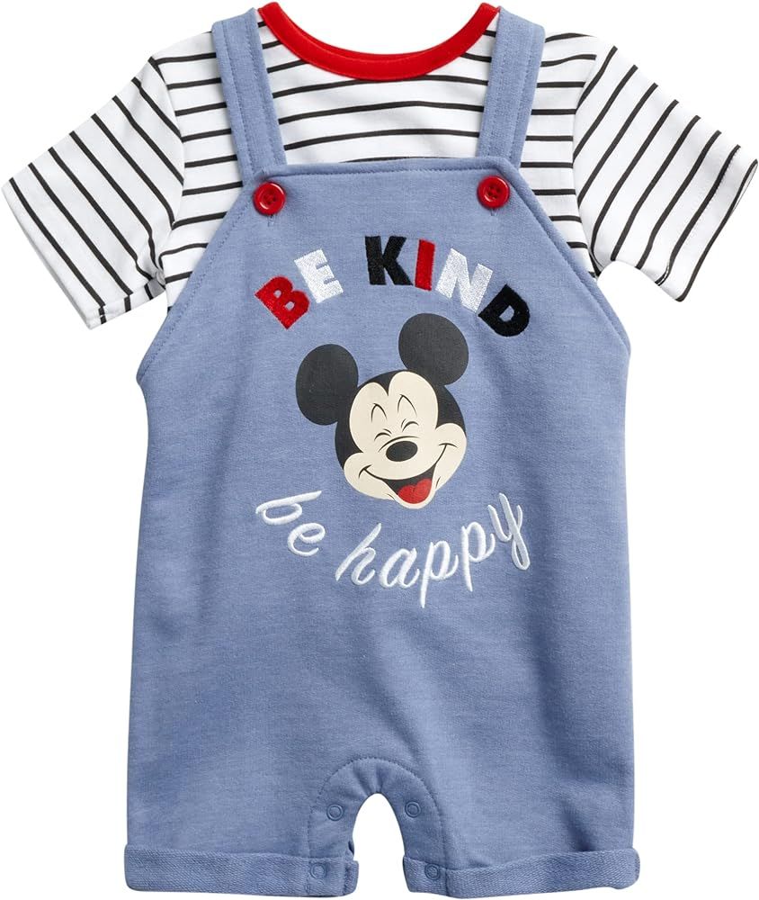 Disney Baby Toddler Boys' Overall T-Shirt Set Mickey Mouse, Lion King, Winnie The Pooh (0-3T) | Amazon (US)