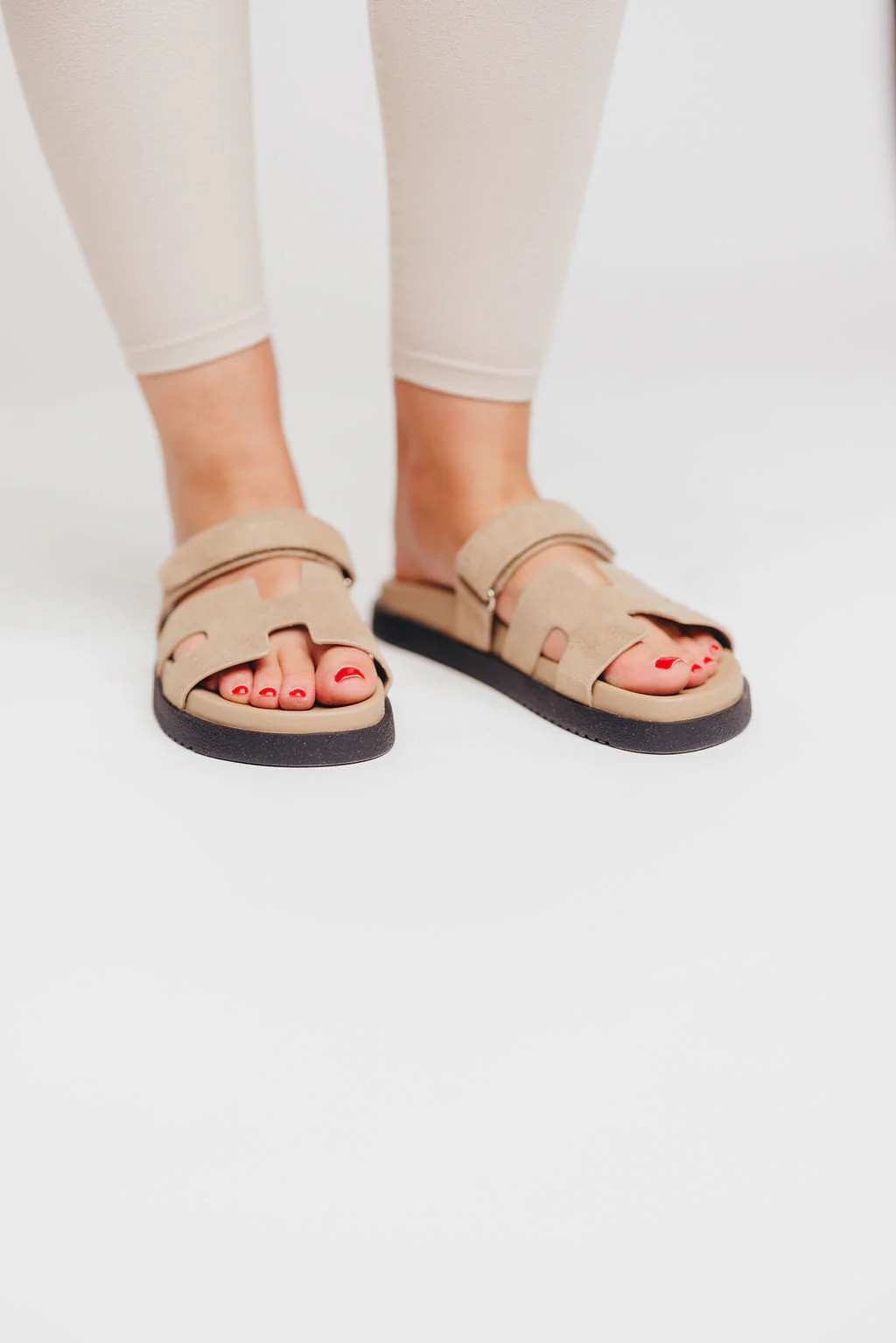 Steve Madden Mayven Sandal in Taupe Suede | Worth Collective