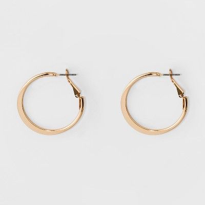 Medium Flat Hoop Earrings - A New Day™ Gold | Target