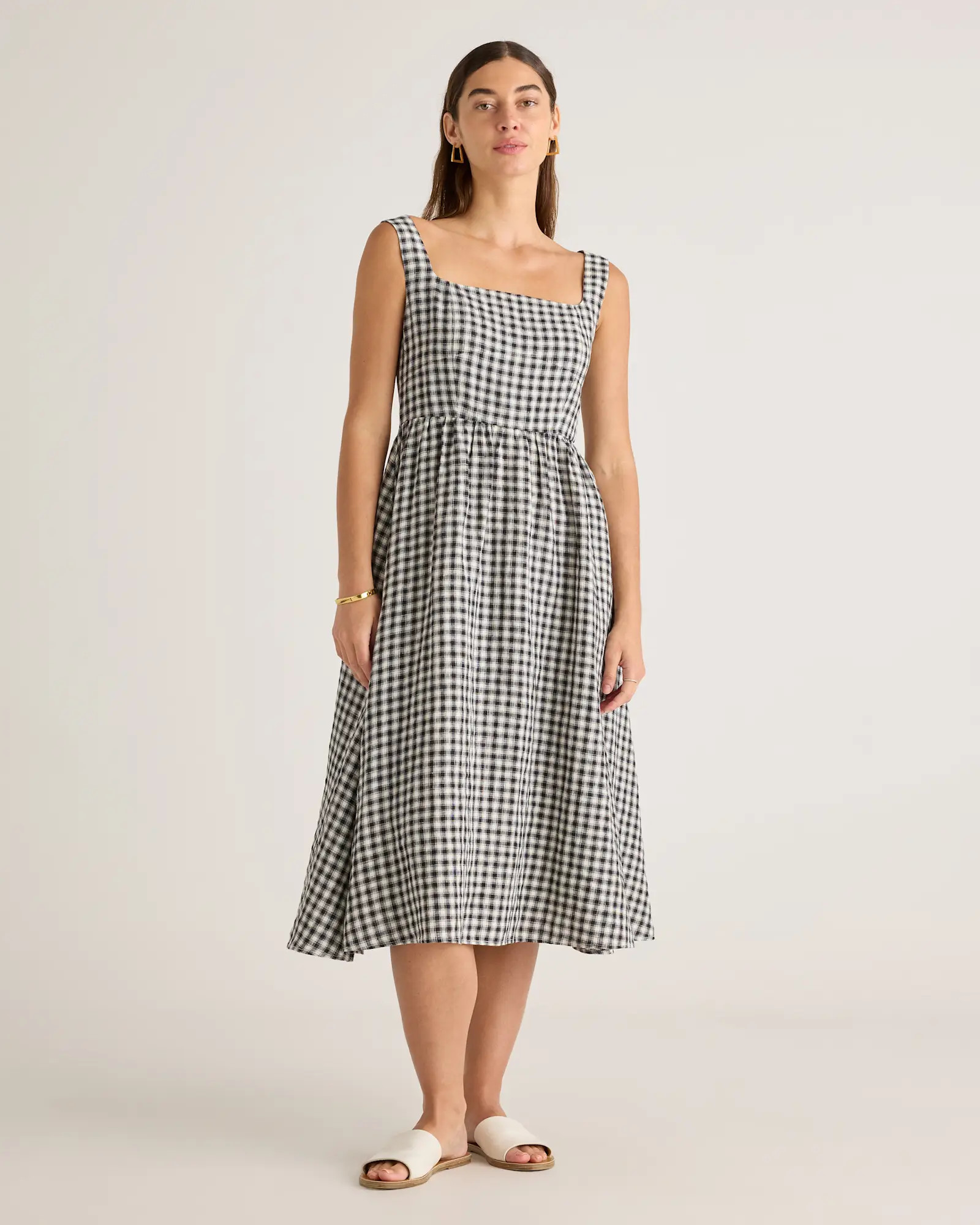 100% European Linen Fit & Flare Midi Dress | Quince