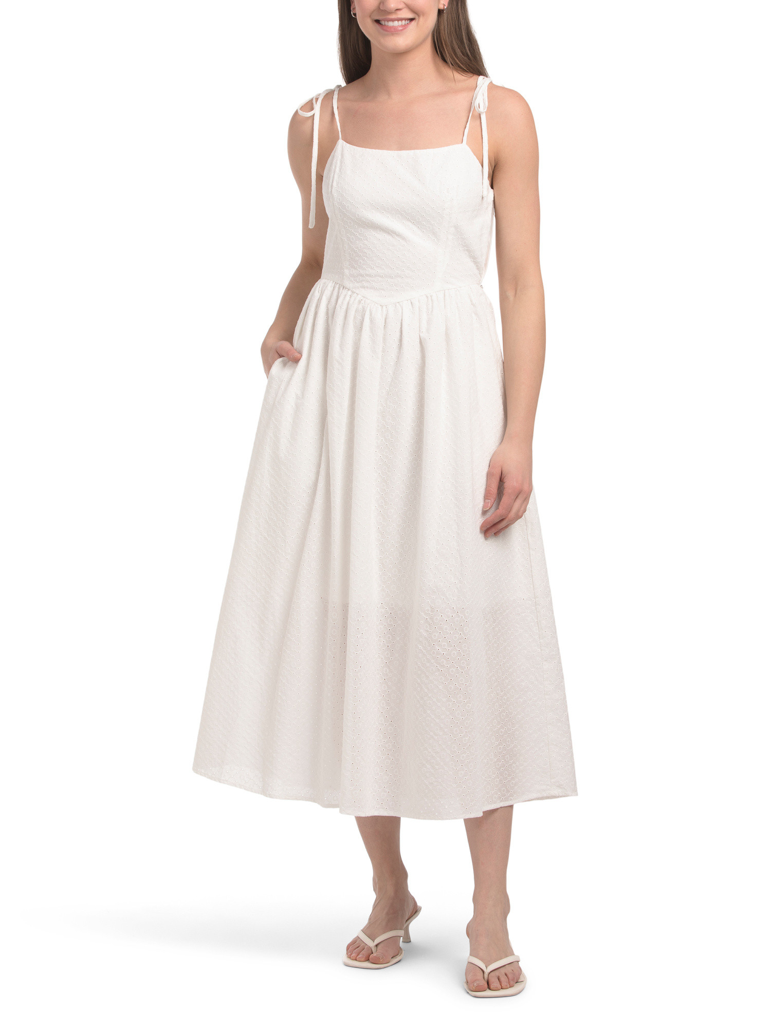 Eyelet Fit And Flare Dress | TJ Maxx