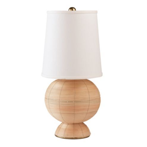 Tahani Rattan Accent Round Table Lamp | Ballard Designs, Inc.