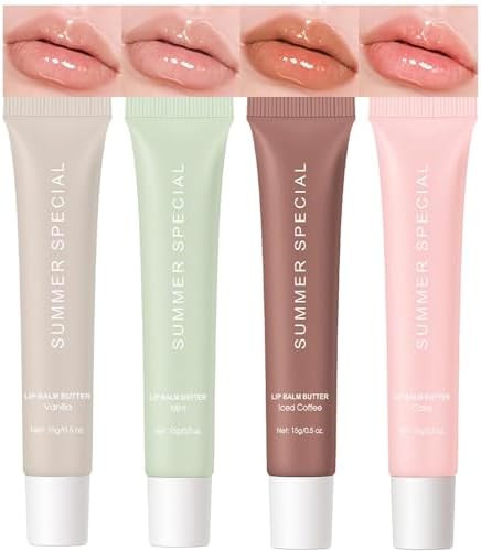 URQT 4PCS Summer Special Lip Butter Balm, Hydrating, Nourishing & Softening Lip Care with Natural... | Amazon (US)