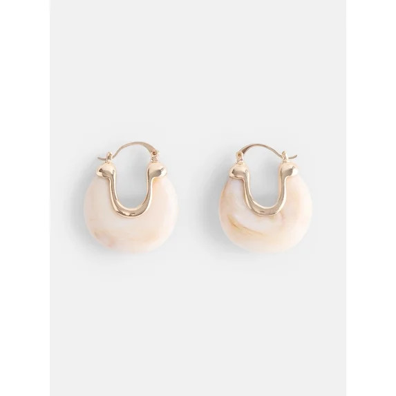 Scenario Women's Gold Tone Earrings with Resin Stone | Walmart (US)