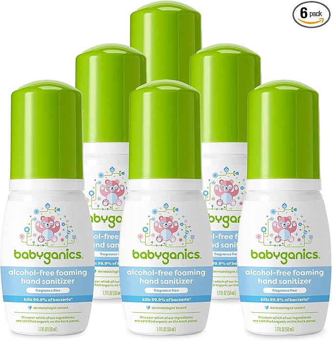 Babyganics Foaming Pump Hand Sanitizer, Alcohol Free, Travel Size, Fragrance Free, Kills 99.9% of... | Amazon (US)