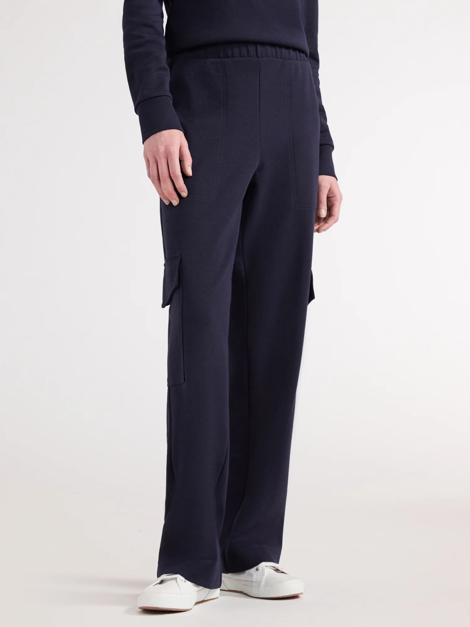 Free Assembly Women's and Women's Plus Wide Leg Knit Cargo Pants, 30” Inseam, Sizes XS-4X | Walmart (US)