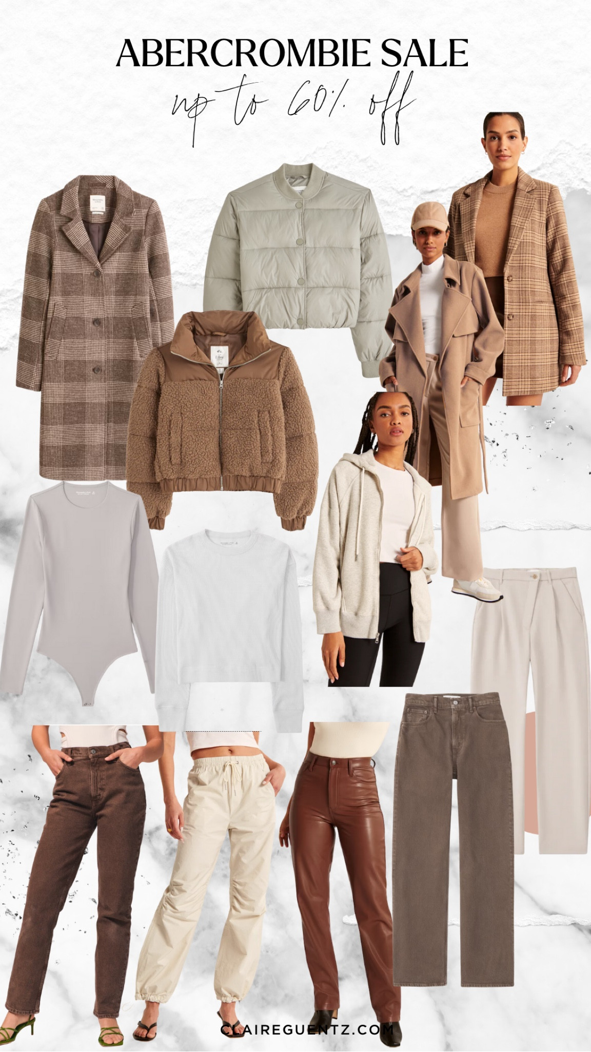 Abercrombie clearance; Abercrombie up to 60% off; trousers, wide leg pants, wool coat, faux leather pants, bomber coat 

#LTKunder100 #LTKsalealert #LTKunder50
